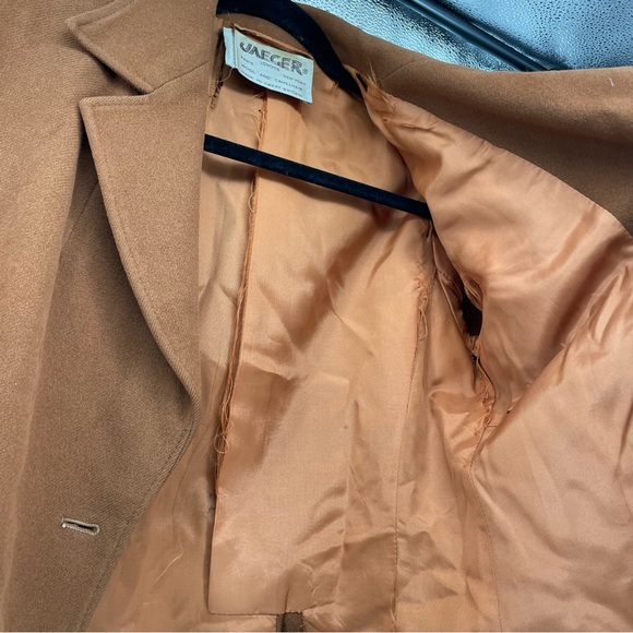 Rare Vintage Jaeger Blazer Jacket Tan Wool & Camel Hair Buttoned M - Picture 8 of 8